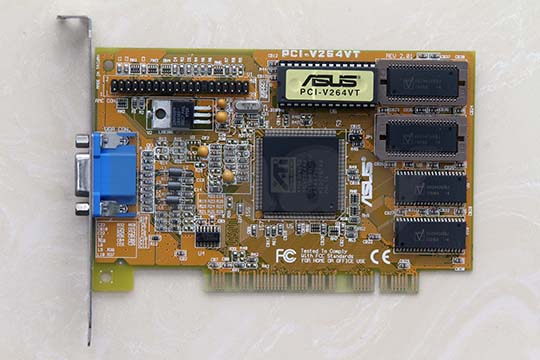 ASUS华硕PCI V264VT 2MB 显示卡（ATI 264VT2芯片）